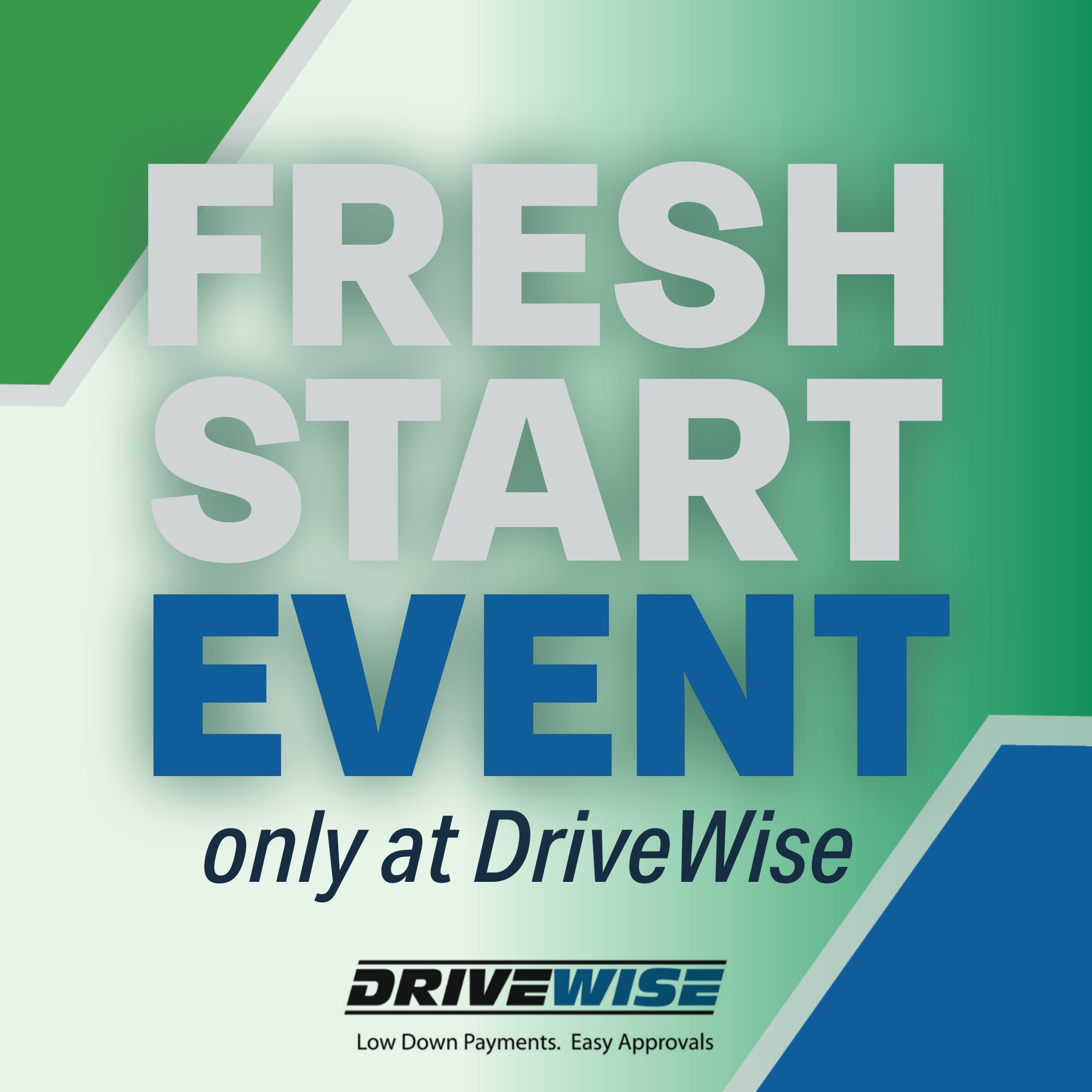 Fresh Start Event DriveWise square social graphic in English