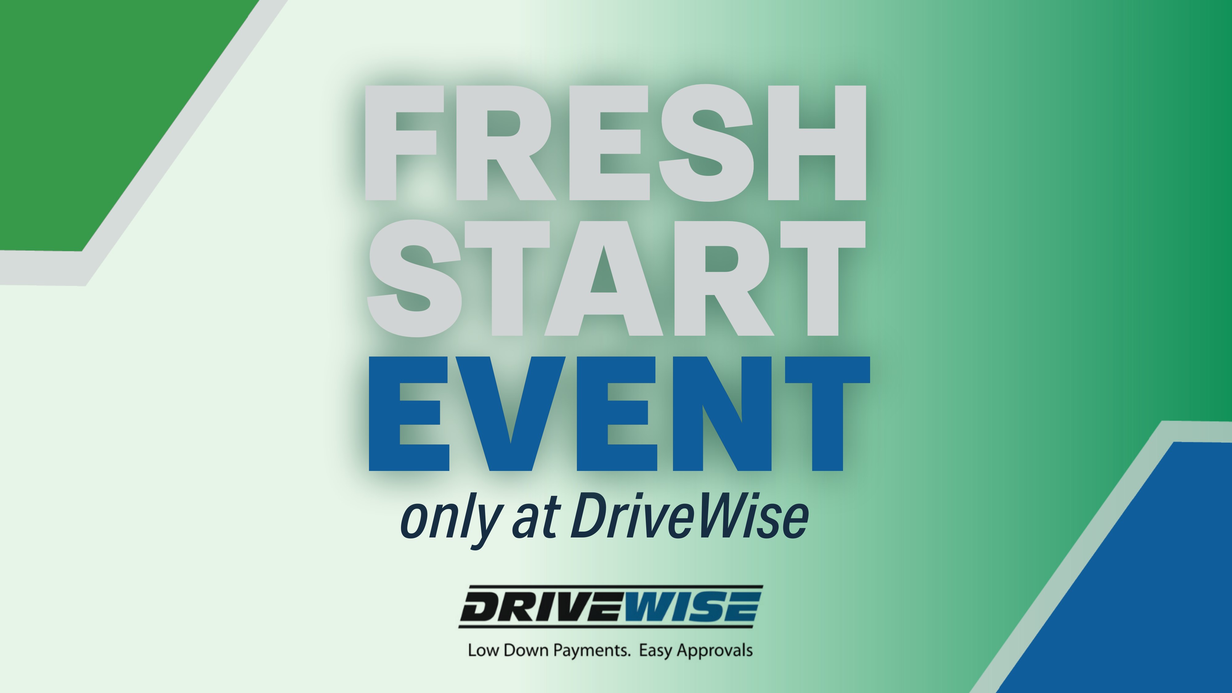 Fresh Start Event DriveWise 16:9 landscape graphic in English
