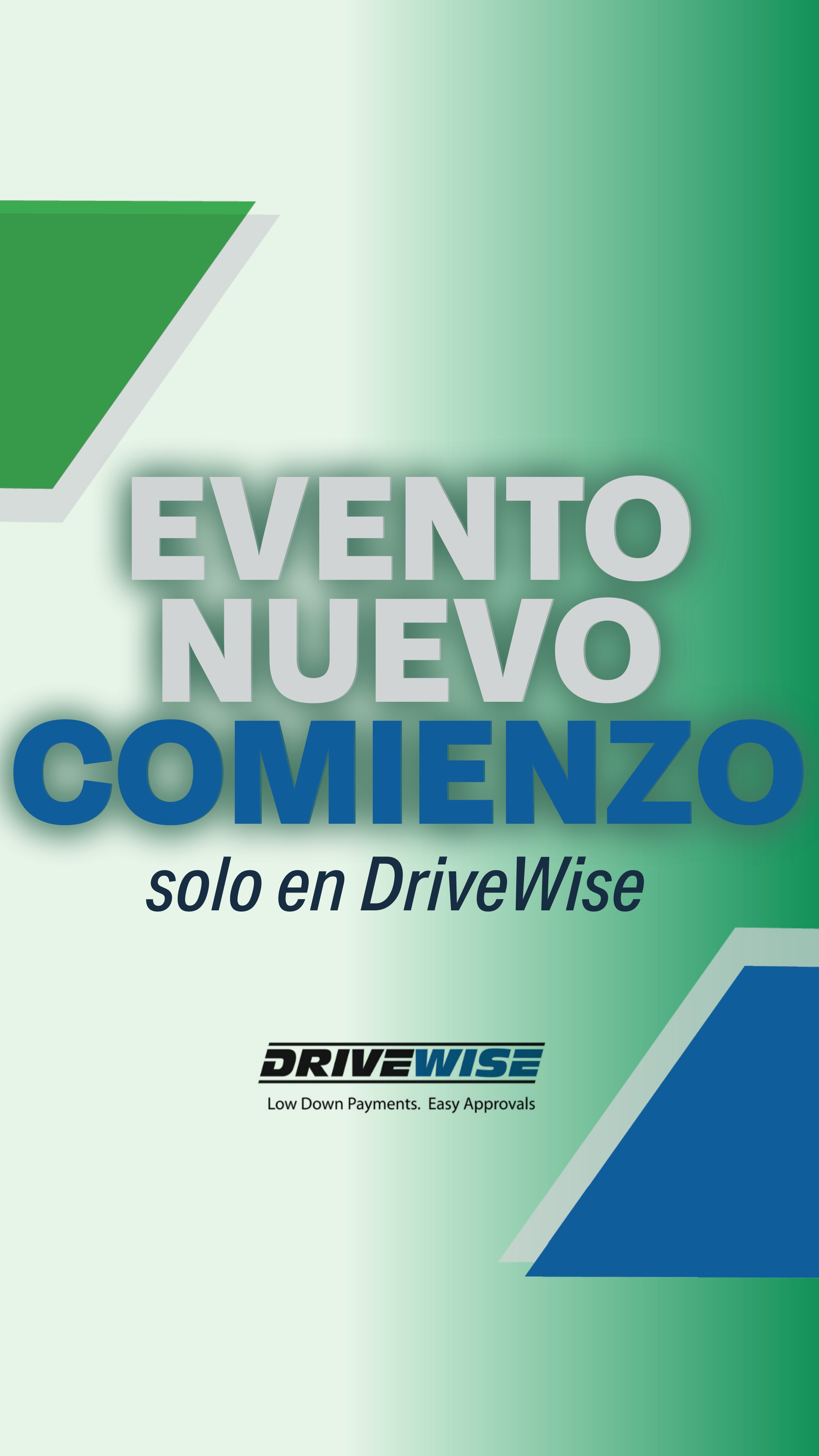 Evento Nuevo Comienzo DriveWise 9:16 story and reel graphic in Spanish